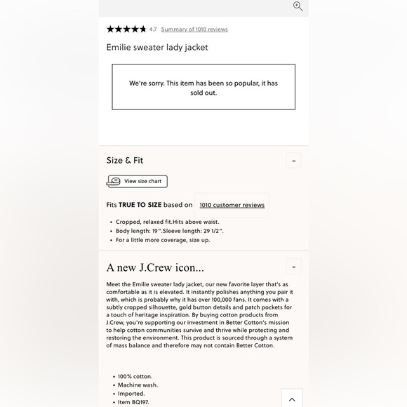 J.Crew Emilie sweater lady jacket in Navy 💯% Cotton NWT SZ L Top Rated - Picture 2 of 11